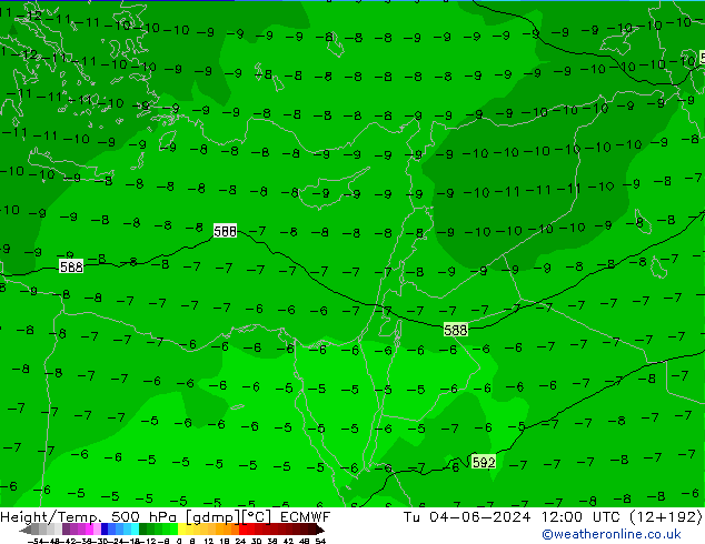 Z500/Regen(+SLP)/Z850 ECMWF di 04.06.2024 12 UTC