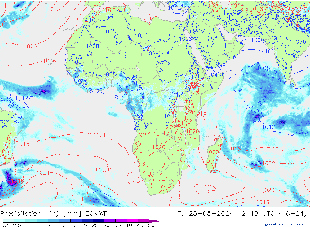 Z500/Rain (+SLP)/Z850 ECMWF Tu 28.05.2024 18 UTC