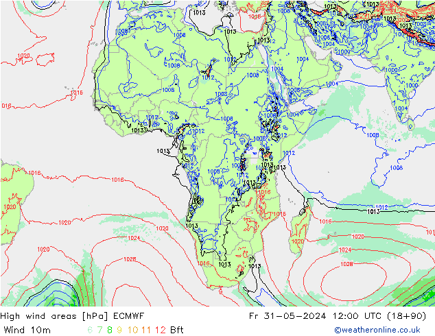 Izotacha ECMWF pt. 31.05.2024 12 UTC