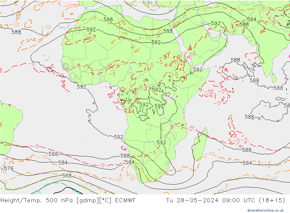 Height/Temp. 500 hPa ECMWF  28.05.2024 09 UTC