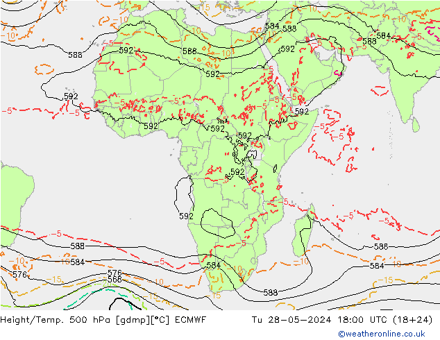 Height/Temp. 500 hPa ECMWF  28.05.2024 18 UTC