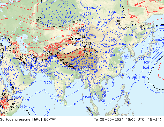 pression de l'air ECMWF mar 28.05.2024 18 UTC