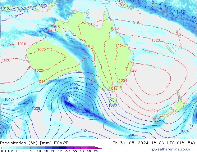 Z500/Regen(+SLP)/Z850 ECMWF do 30.05.2024 00 UTC