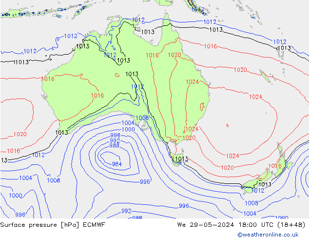 приземное давление ECMWF ср 29.05.2024 18 UTC