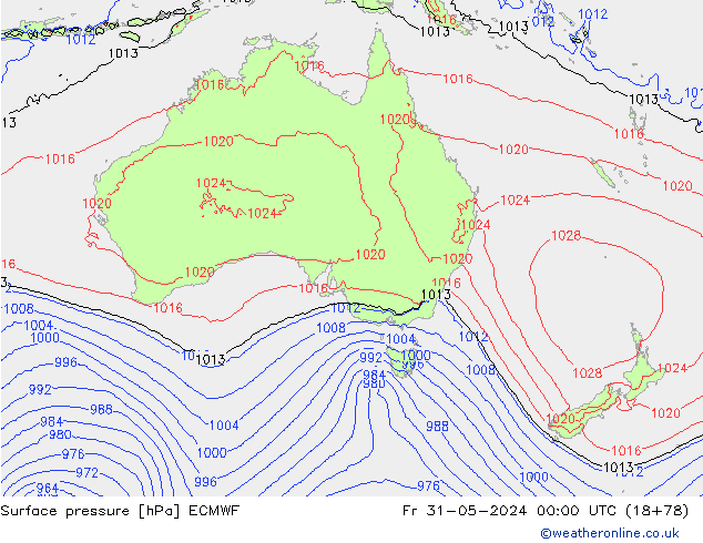 ciśnienie ECMWF pt. 31.05.2024 00 UTC