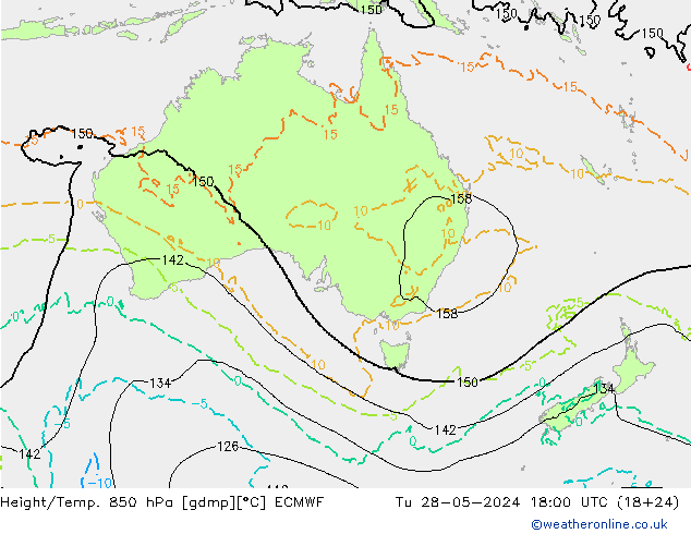 Z500/Rain (+SLP)/Z850 ECMWF  28.05.2024 18 UTC