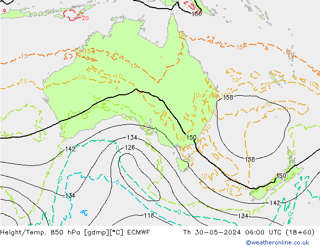 Z500/Rain (+SLP)/Z850 ECMWF jue 30.05.2024 06 UTC