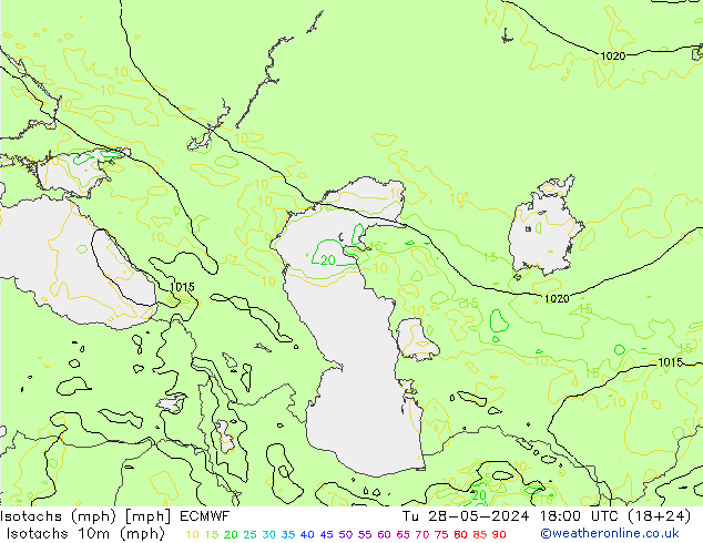 Isotachs (mph) ECMWF mar 28.05.2024 18 UTC