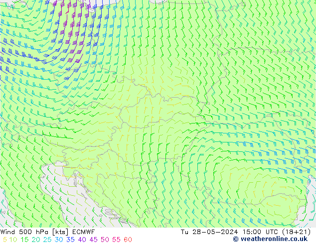 Wind 500 hPa ECMWF di 28.05.2024 15 UTC