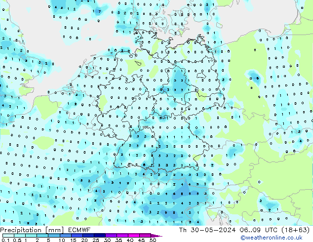 Precipitation ECMWF Th 30.05.2024 09 UTC