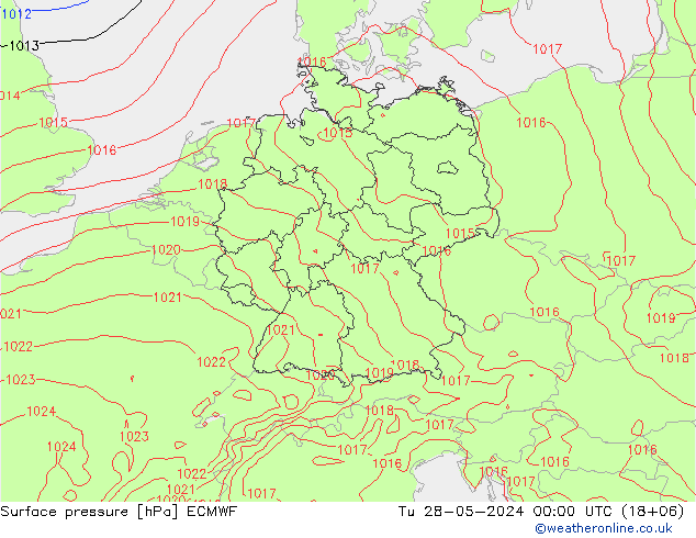 Bodendruck ECMWF Di 28.05.2024 00 UTC