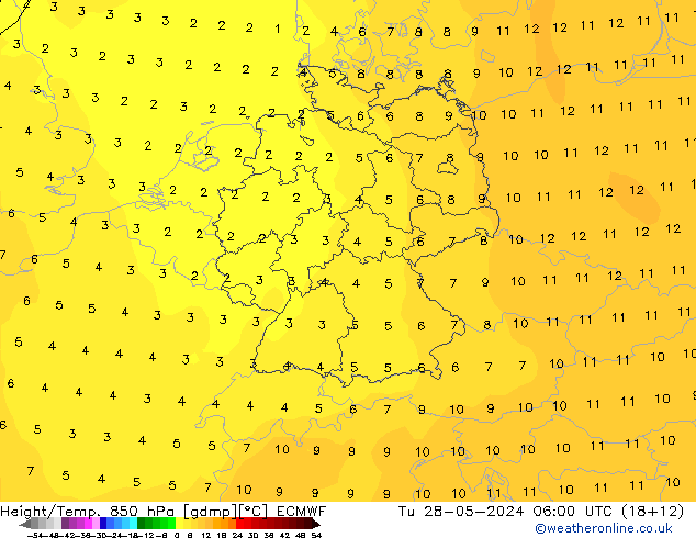 Z500/Rain (+SLP)/Z850 ECMWF Tu 28.05.2024 06 UTC