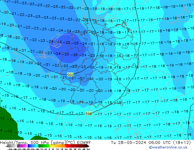 Z500/Rain (+SLP)/Z850 ECMWF Tu 28.05.2024 06 UTC