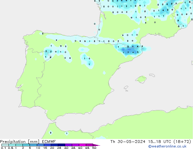 Precipitazione ECMWF gio 30.05.2024 18 UTC