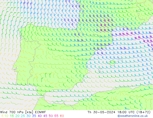  700 hPa ECMWF  30.05.2024 18 UTC