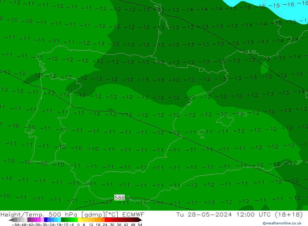 Z500/Rain (+SLP)/Z850 ECMWF  28.05.2024 12 UTC