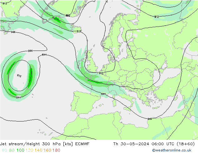 Straalstroom ECMWF do 30.05.2024 06 UTC