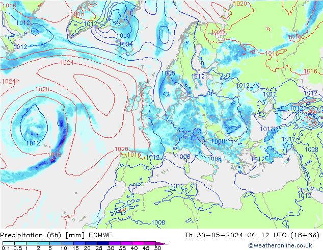 Z500/Regen(+SLP)/Z850 ECMWF do 30.05.2024 12 UTC