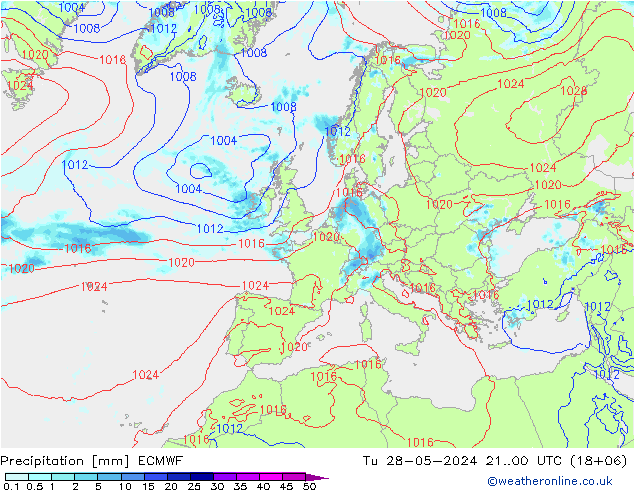 Niederschlag ECMWF Di 28.05.2024 00 UTC