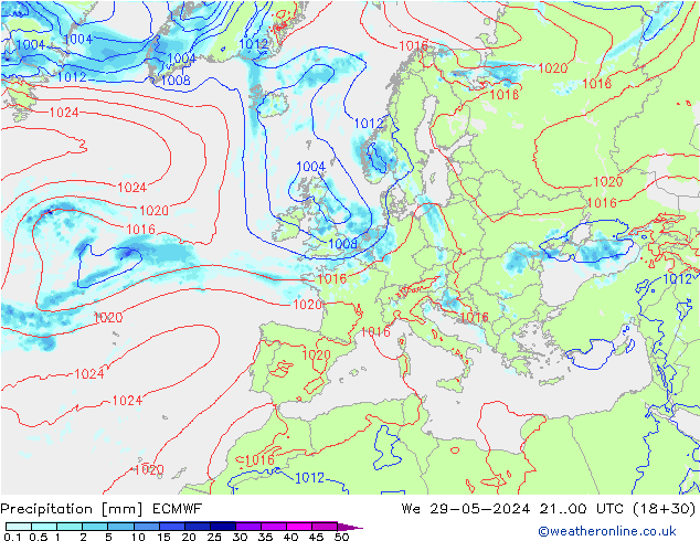 precipitação ECMWF Qua 29.05.2024 00 UTC