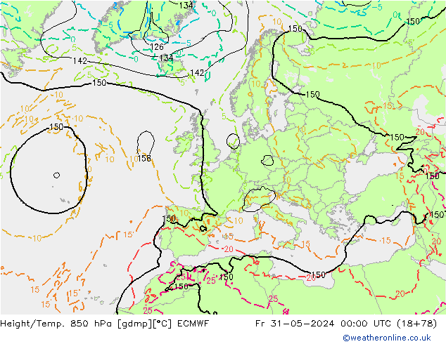 Z500/Rain (+SLP)/Z850 ECMWF vie 31.05.2024 00 UTC