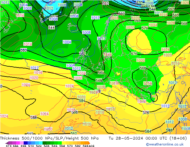 Thck 500-1000hPa ECMWF Ter 28.05.2024 00 UTC