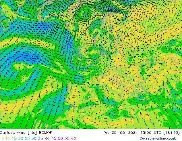  10 m ECMWF  29.05.2024 15 UTC