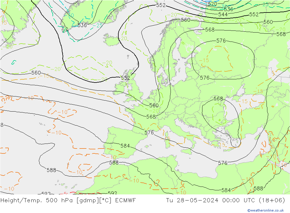 Z500/Rain (+SLP)/Z850 ECMWF mar 28.05.2024 00 UTC