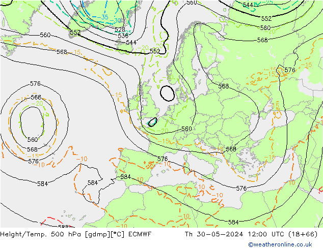 Z500/Regen(+SLP)/Z850 ECMWF do 30.05.2024 12 UTC