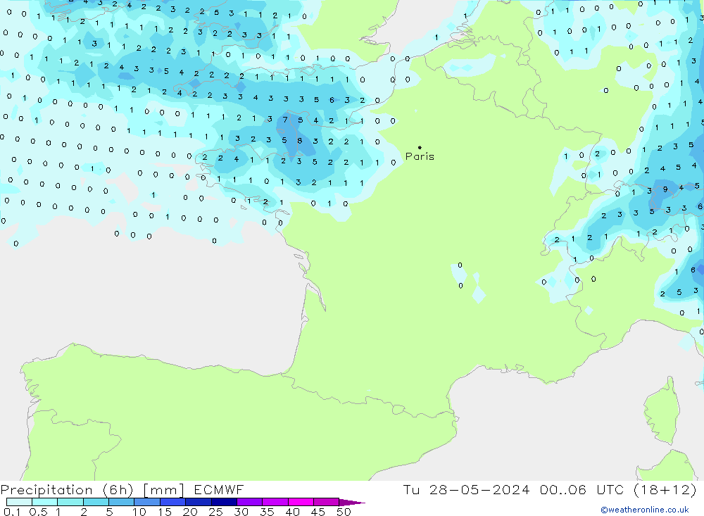 Z500/Rain (+SLP)/Z850 ECMWF Tu 28.05.2024 06 UTC