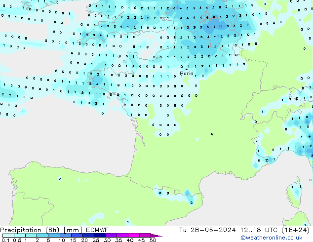 Z500/Rain (+SLP)/Z850 ECMWF Tu 28.05.2024 18 UTC