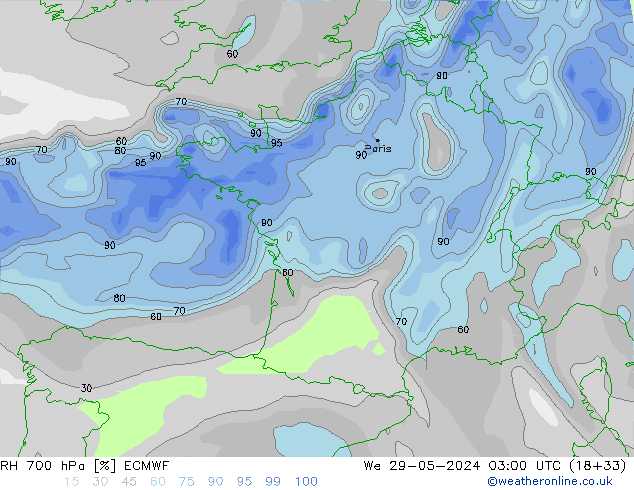 RV 700 hPa ECMWF wo 29.05.2024 03 UTC