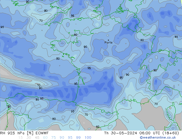 RV 925 hPa ECMWF do 30.05.2024 06 UTC