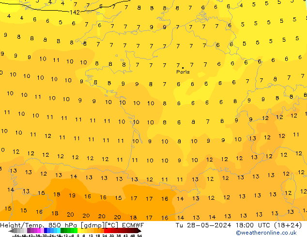 Z500/Rain (+SLP)/Z850 ECMWF Tu 28.05.2024 18 UTC