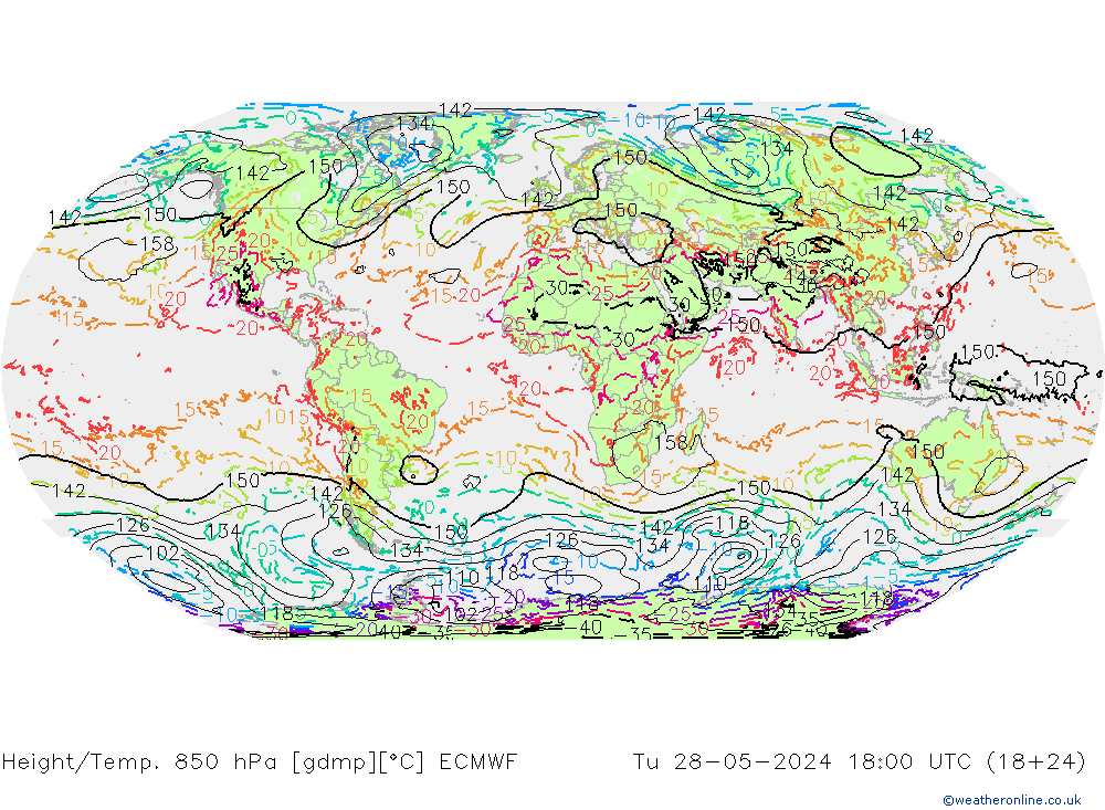 Z500/Rain (+SLP)/Z850 ECMWF Tu 28.05.2024 18 UTC