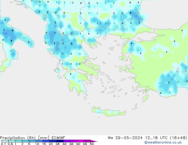 Z500/Rain (+SLP)/Z850 ECMWF Qua 29.05.2024 18 UTC