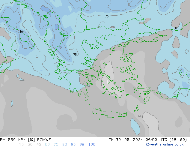 RV 850 hPa ECMWF do 30.05.2024 06 UTC