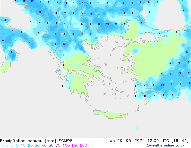 Toplam Yağış ECMWF Çar 29.05.2024 12 UTC