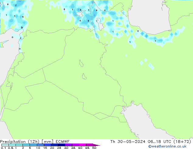 осадки (12h) ECMWF чт 30.05.2024 18 UTC