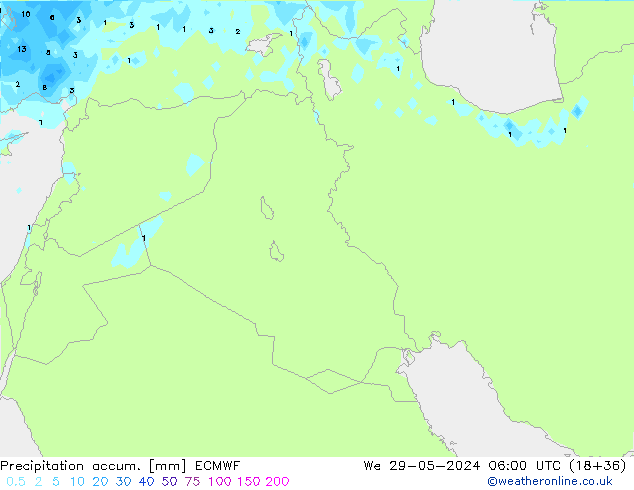Precipitation accum. ECMWF We 29.05.2024 06 UTC