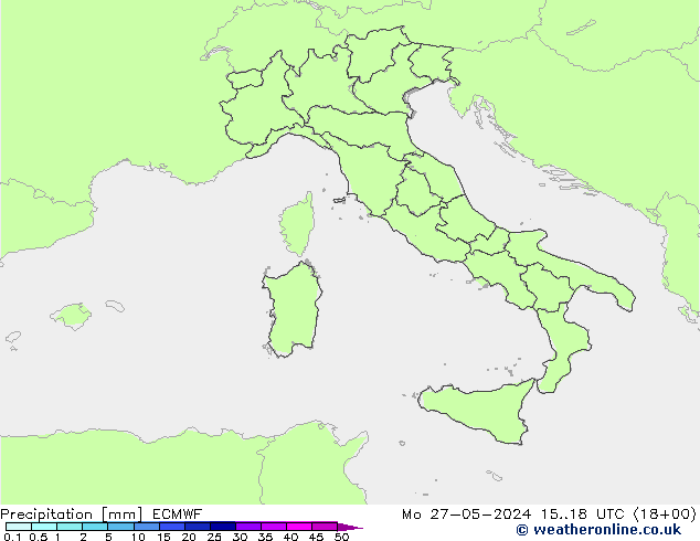 Srážky ECMWF Po 27.05.2024 18 UTC