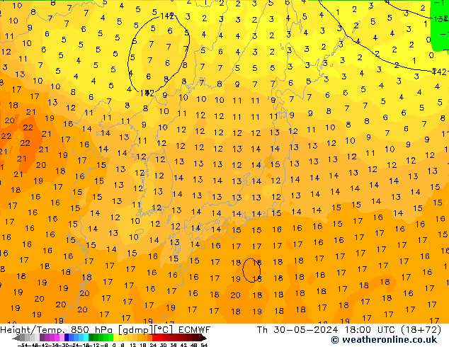 Z500/Regen(+SLP)/Z850 ECMWF do 30.05.2024 18 UTC