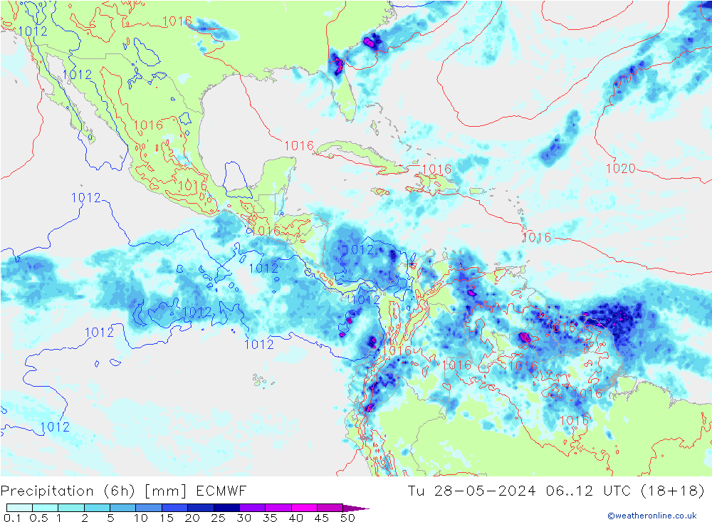 Z500/Yağmur (+YB)/Z850 ECMWF Sa 28.05.2024 12 UTC