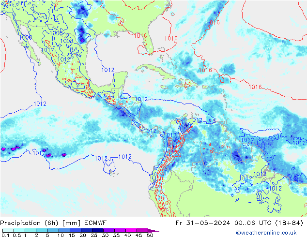 Z500/Rain (+SLP)/Z850 ECMWF ven 31.05.2024 06 UTC