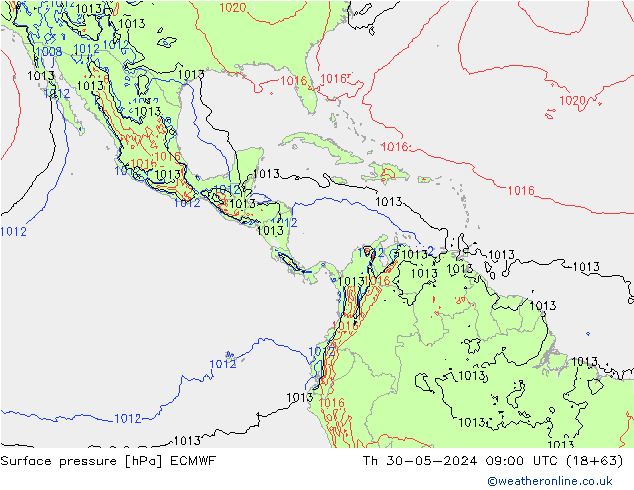 Surface pressure ECMWF Th 30.05.2024 09 UTC