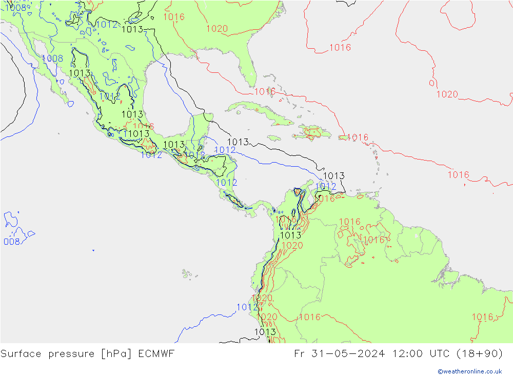 pression de l'air ECMWF ven 31.05.2024 12 UTC