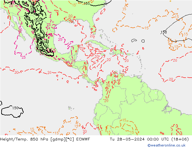 Z500/Rain (+SLP)/Z850 ECMWF Ter 28.05.2024 00 UTC