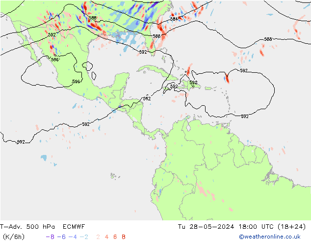 T-Adv. 500 hPa ECMWF  28.05.2024 18 UTC