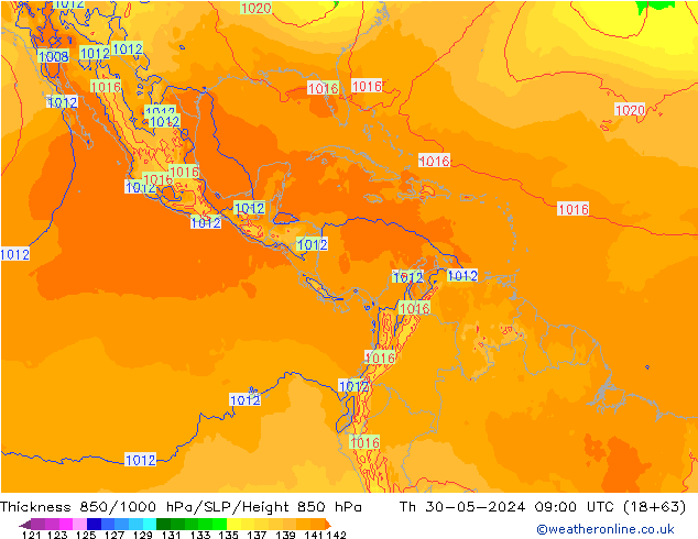 Thck 850-1000 hPa ECMWF jeu 30.05.2024 09 UTC