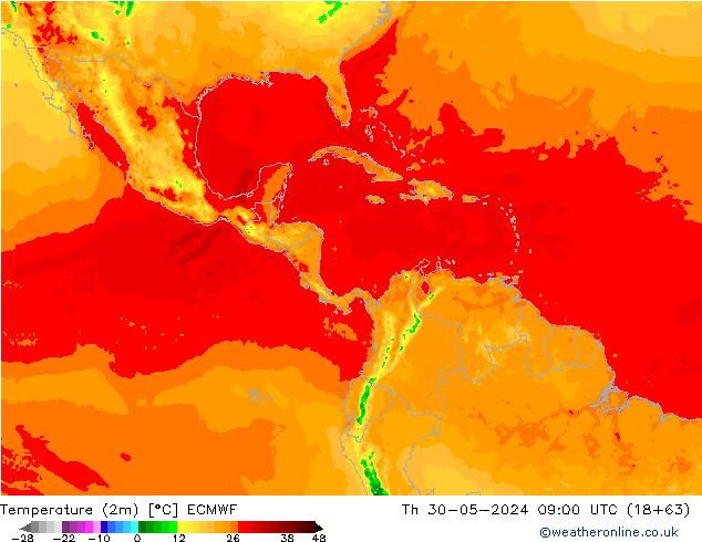 Temperature (2m) ECMWF Th 30.05.2024 09 UTC
